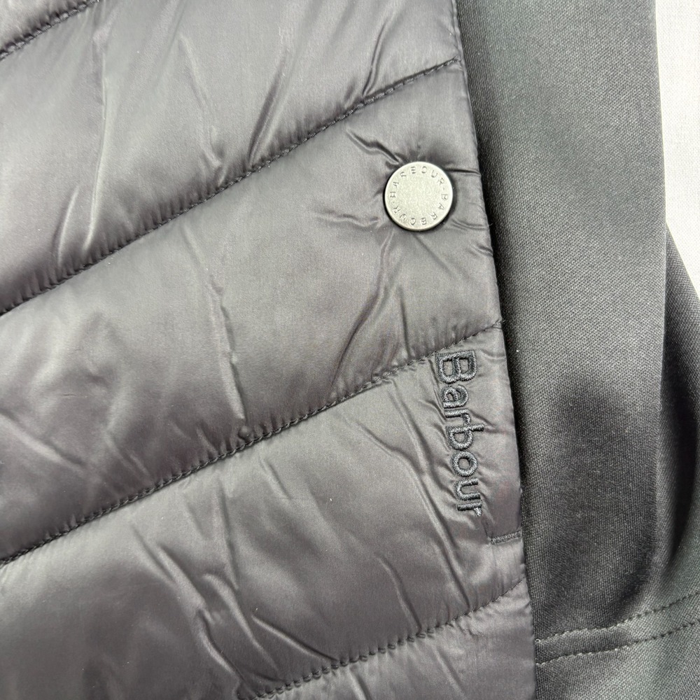 Barbour Jacket Womens Size 6 Black Quilted Hargate Sweat Full Zip Coat - Picture 4 of 12